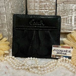 Authentic COACH Mini Signature Bifold Black VGC!
